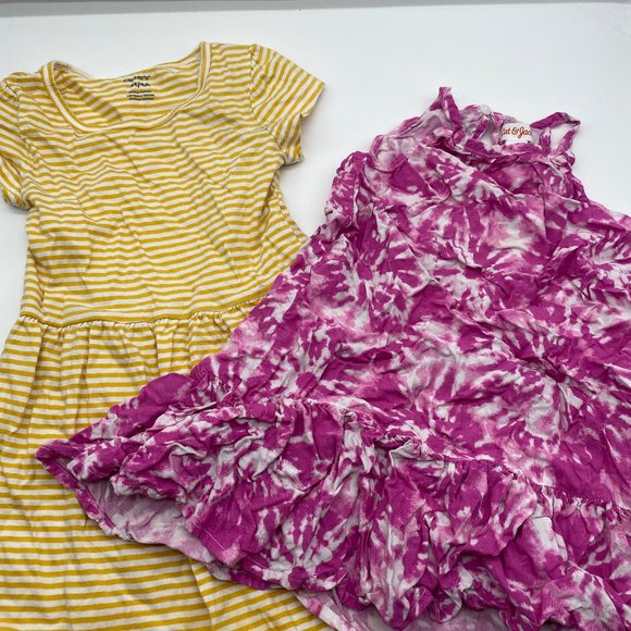 Carters Cat & Jack Dresses Euc 2 Little Girls Dresses 4t 4 Yellow White Pink Carters Cat